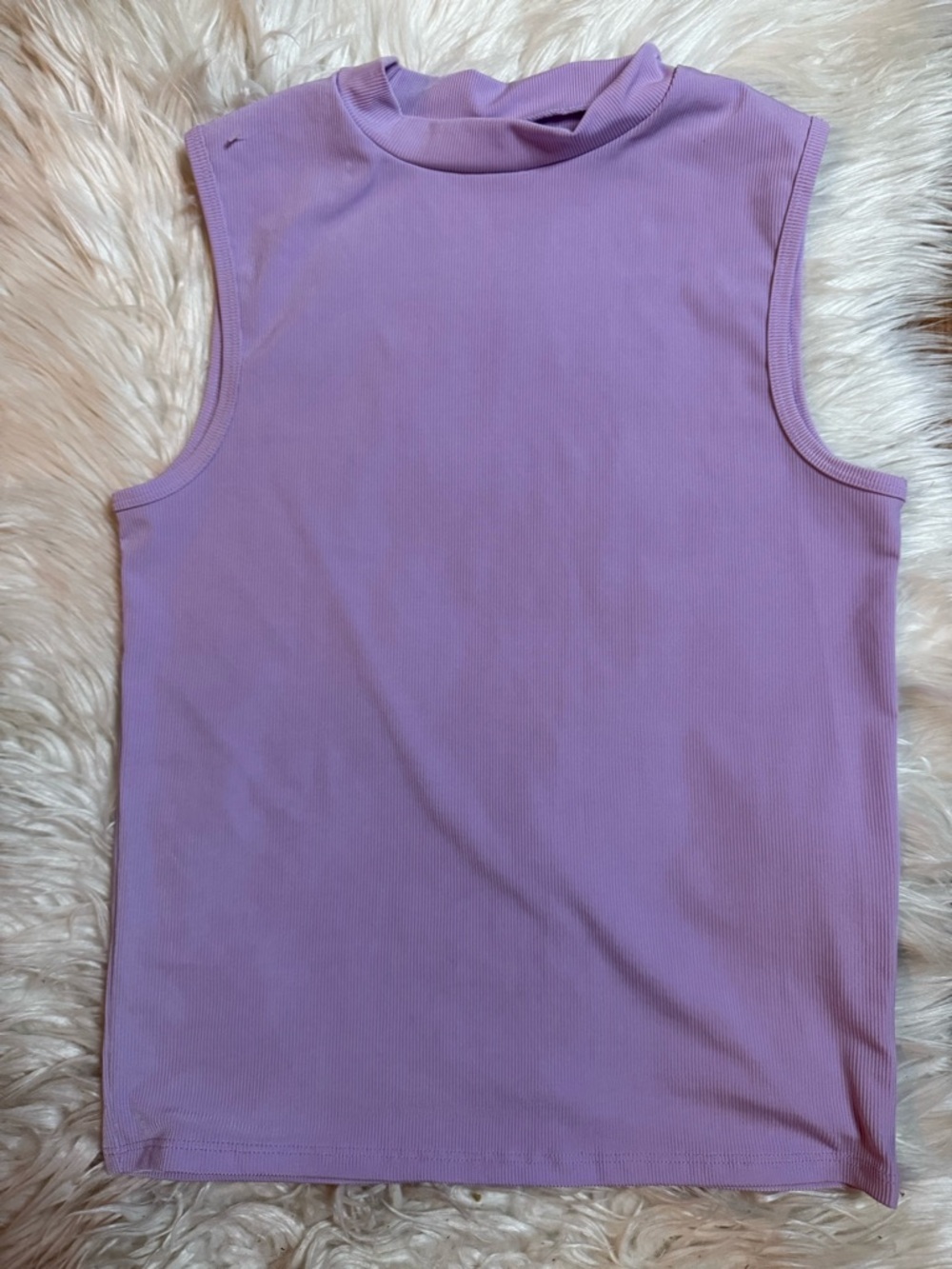 Sleeveless Mock Neck Tank Top - Lavender